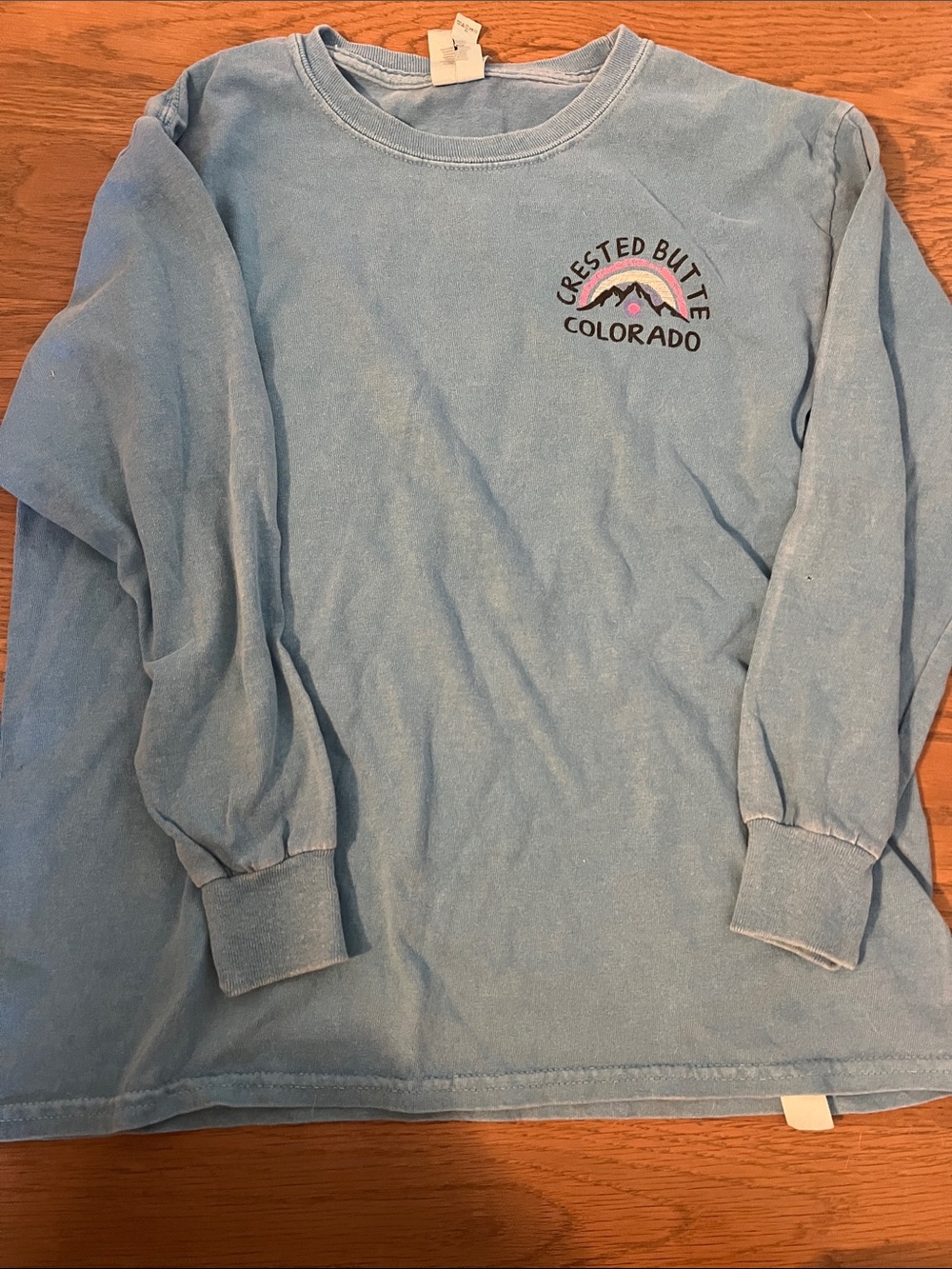 Gildan Light Blue Crested Butte Colorado Long-Sleeve Tee